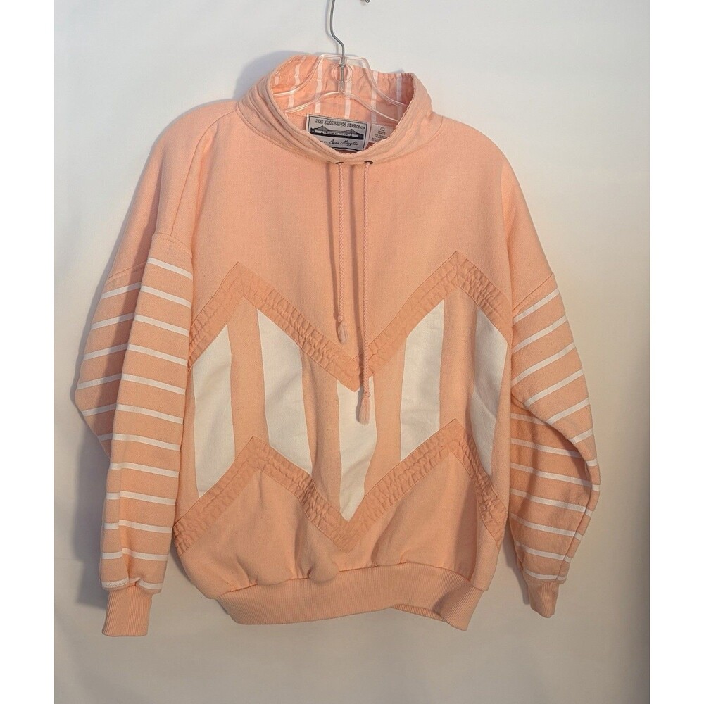 Vintage 80’s San Francisco Sport Connie Mazzella Peach Geometric Sweatshirt